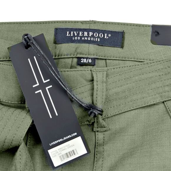 NWT Liverpool Lorena Tie Front Cargo Skirt Fennel Olive Green Sz. 28/6 Utility - Picture 3 of 8